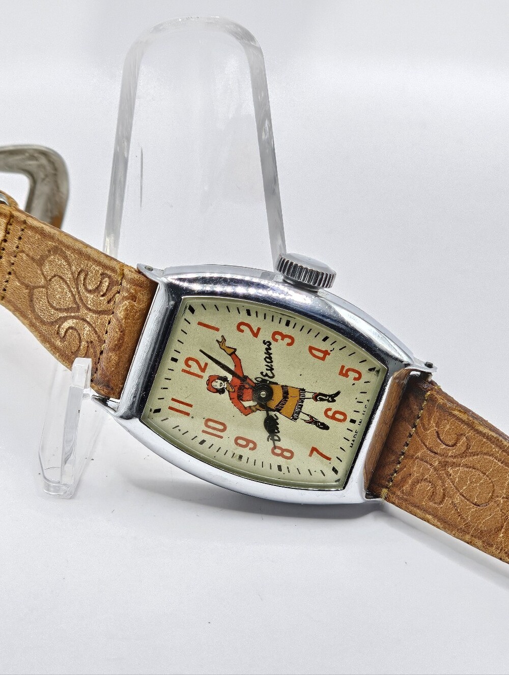 Rare 1949 Ingraham Dale Evans Rectangular Wristwatch Original Band Non Working